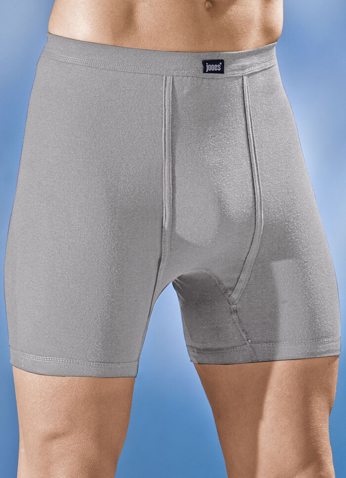 Paket med tre kalsonger av fin ribb med gylf, enf&auml;rgad 