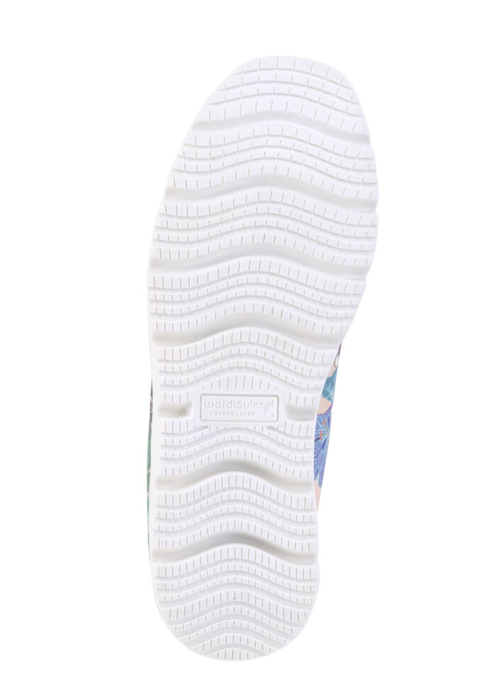 Waldläufer tofflor tillverkade av bestruket, blomtryckt textilmaterial MULTICOLOR