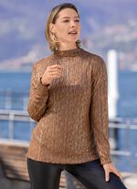 Skjorta med trendig halsringning KAMEL