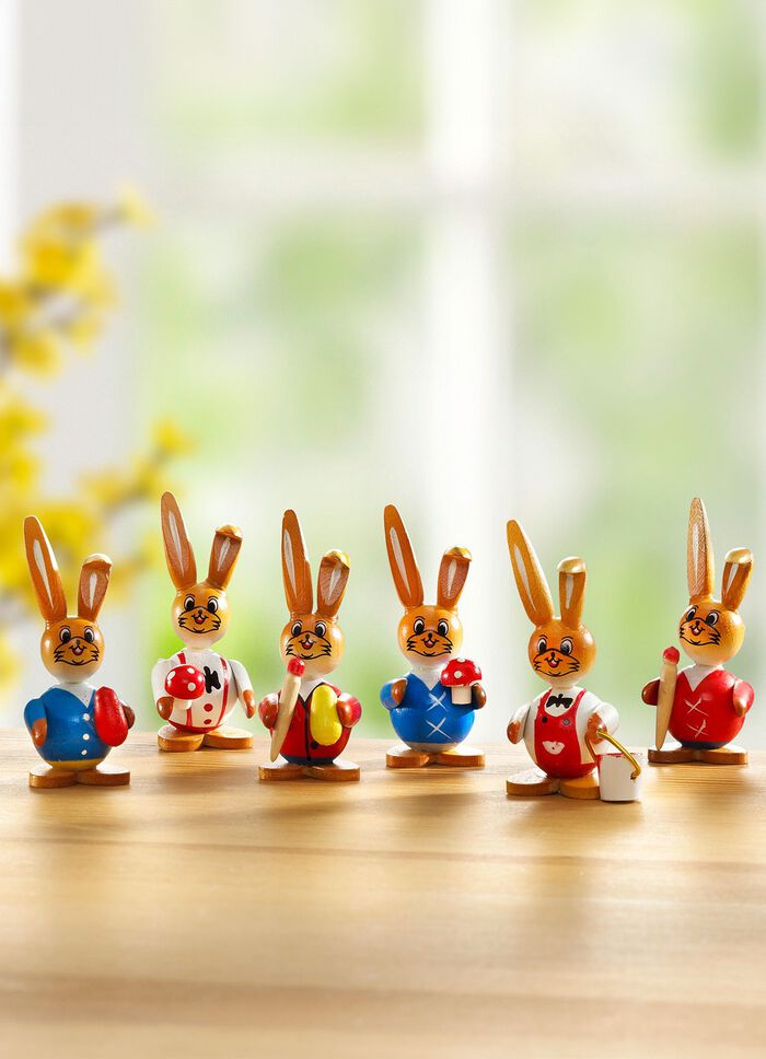 Tr&auml;kaniner, set om 6 F&Auml;RGRIK