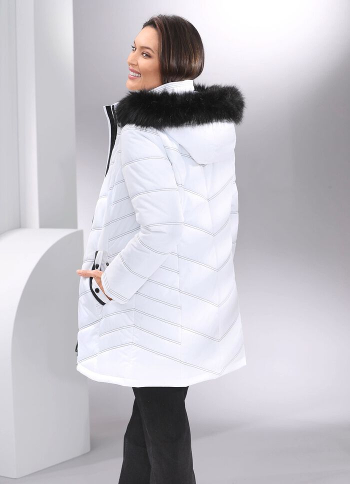 L&aring;ng jacka med avtagbar huva 