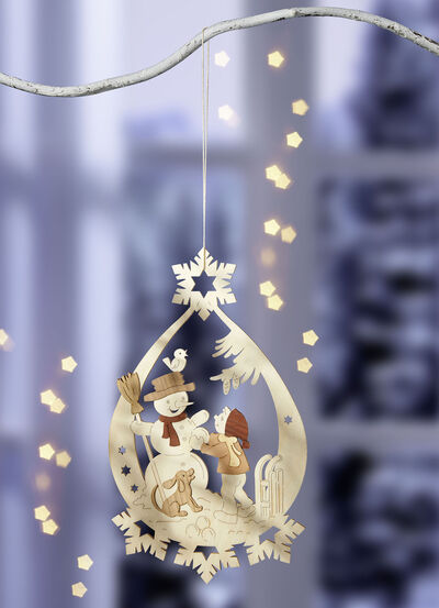 Träfönsterbild tillverkad i Erzgebirge 