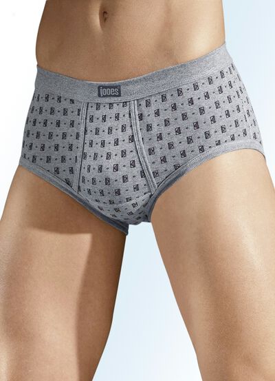 Finribbade kalsonger i fyrpack med gylf och f&auml;rgglatt m&ouml;nster 