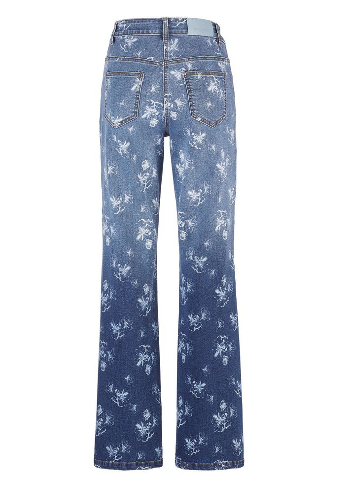 Jeans med snygg f&auml;rg&ouml;verg&aring;ng 
