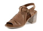 Andrea Conti sandal med dekorativ perforering COGNAC