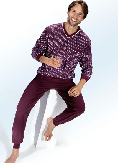 Pyjamas med V-ringning och muddar 