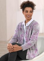 Cardigan med dekorativa knappar GR&Aring;-B&Auml;RROSA