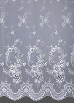 Rullgardin med Plauen-broderi och universalskena WEISS