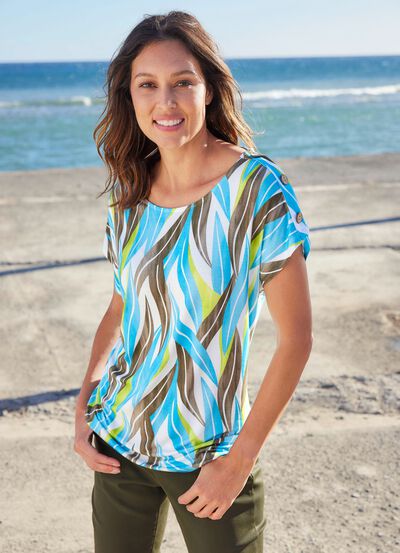 Skjorta med &ouml;verdragna axlar 