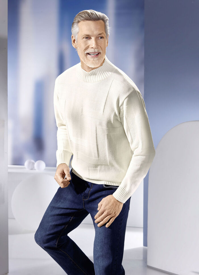 Pullover med strukturerad design i 3 färger WOLLWEISS