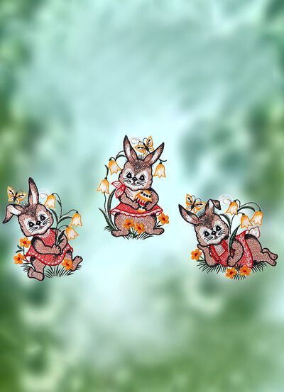 Set med 3 f&ouml;nsterbilder gjorda av Plauens spets 