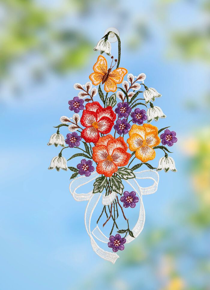 F&ouml;nsterbild med blommotiv 