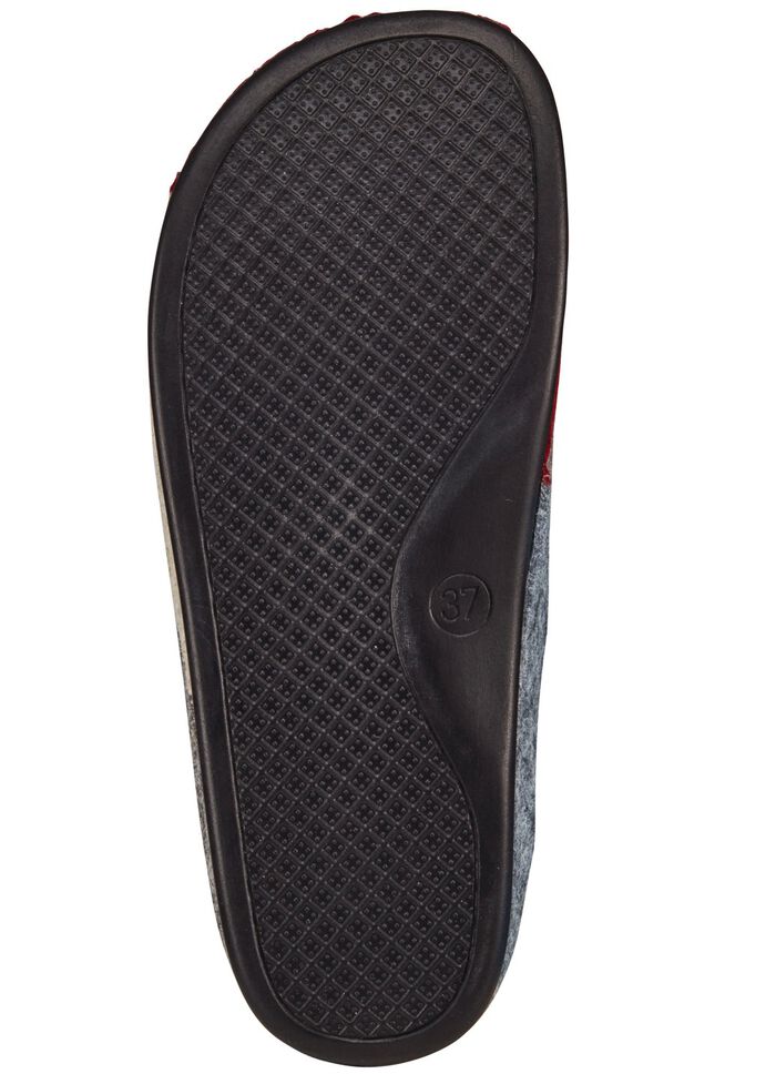 Laurina, klassiska damtofflor, bredd H, med anatomiskt formad fotb&auml;dd GRANAT R&Ouml;D-ECRU-GR&Aring;