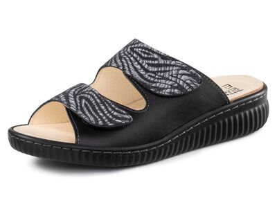 ELENA EDEN mulor med delvis skimrande zebratryck 