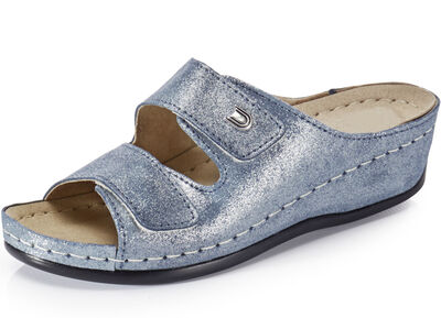 Bekväma damslippers, bredd G, med kardborreband, , large