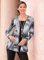 Fascinerande långskjorta i kavaj-look SVART-VITT