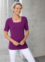 T-shirt med fyrkantig halsringning 