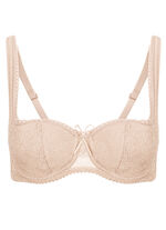 Dirndl-bh från Susa med blommig elastisk spets fram BEIGE