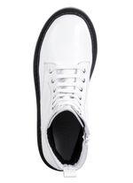 Gemini ankelst&ouml;vel med sn&ouml;rning i mjukt nappal&auml;der av kohud VIT