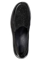 ELENA EDEN, bekväma damtofflor, bredd H, med uttagbar fotbädd SVART