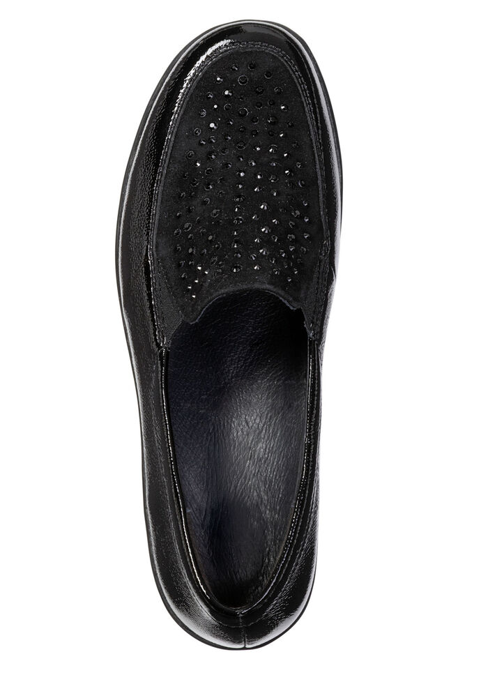 ELENA EDEN, bekväma damtofflor, bredd H, med uttagbar fotbädd SVART