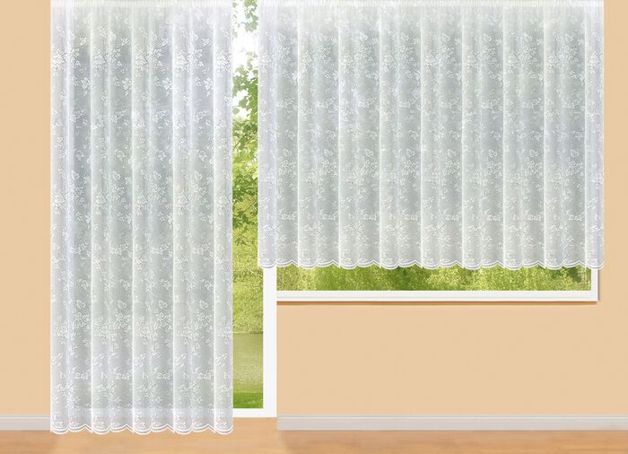 Halvtransparent rullgardin med b&ouml;jd &auml;nde 