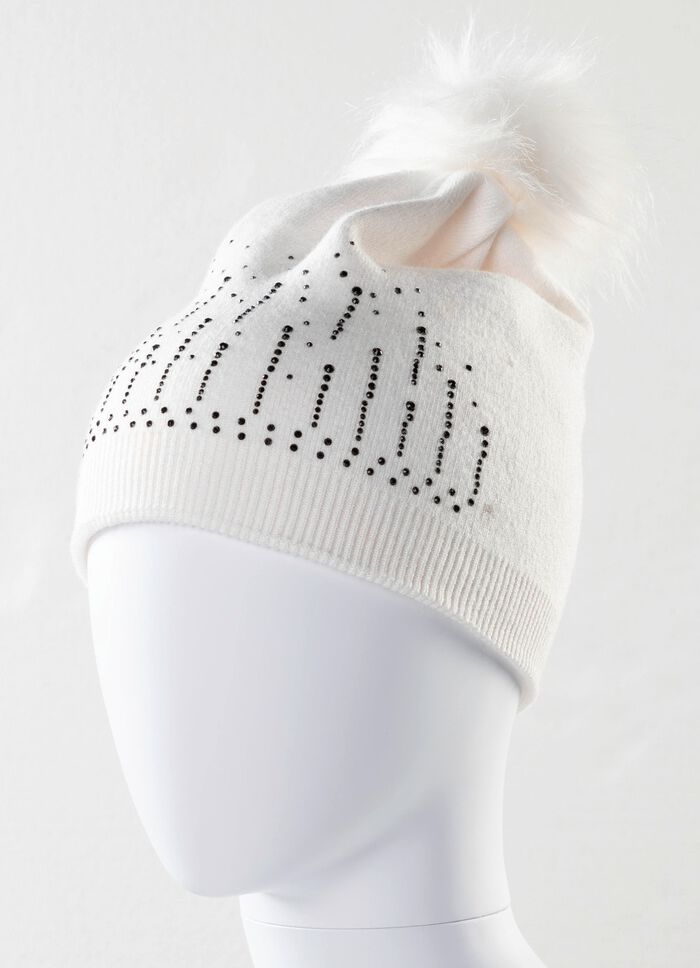 Snygg damhatt med glitterstenar NATURVIT