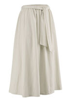 Kjol med tygband BEIGE