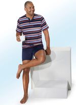 Tv&aring; paket shorts med knappsl&aring; och garnf&auml;rgad randig design 