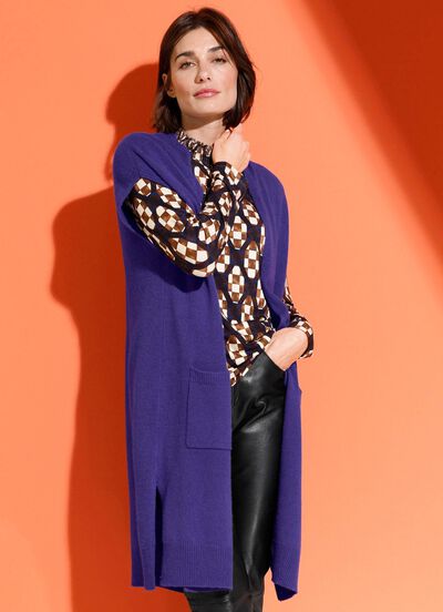 L&aring;ng stickad kashmirv&auml;st 