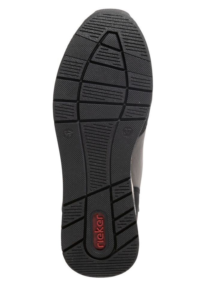 Rieker bootie med blommig pr&auml;gling SVARTGR&Aring;