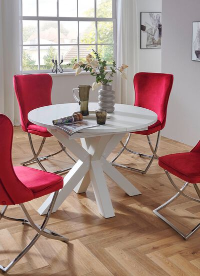 Matbord, runt med f&ouml;rl&auml;ngning 