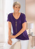 Skjorta med rundad V-ringning i 2 f&auml;rger 