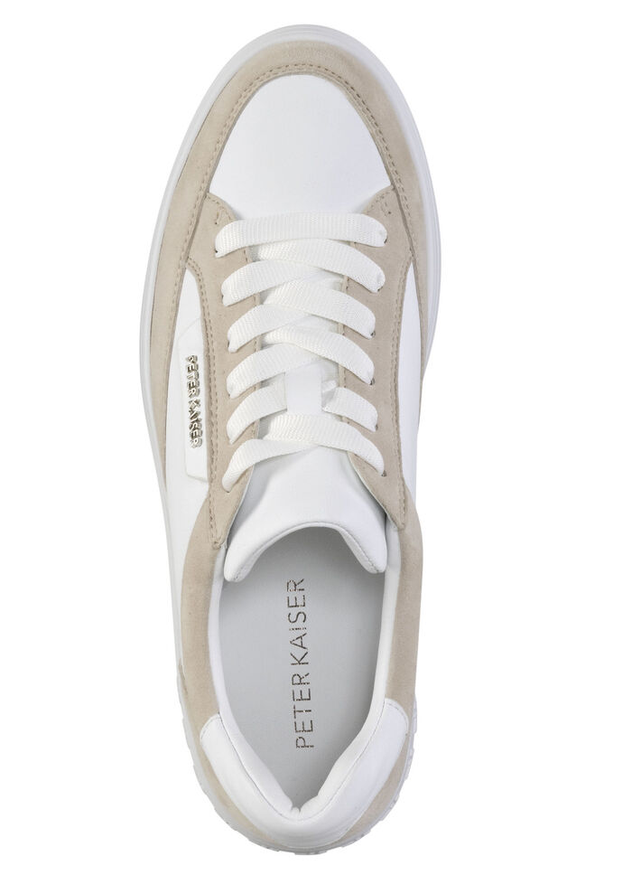 Peter Kaiser sneakers med snörning av nappa och mocka VITBEIGE
