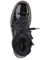 Waldl&auml;ufer st&ouml;vletter med sn&ouml;rning och mysig lammskinnskrage SVART