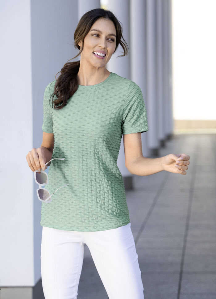 Skjorta med en intressant struktur i 3 färger MINT