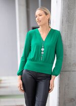 Skjorttunika med V-ringning GR&Ouml;N