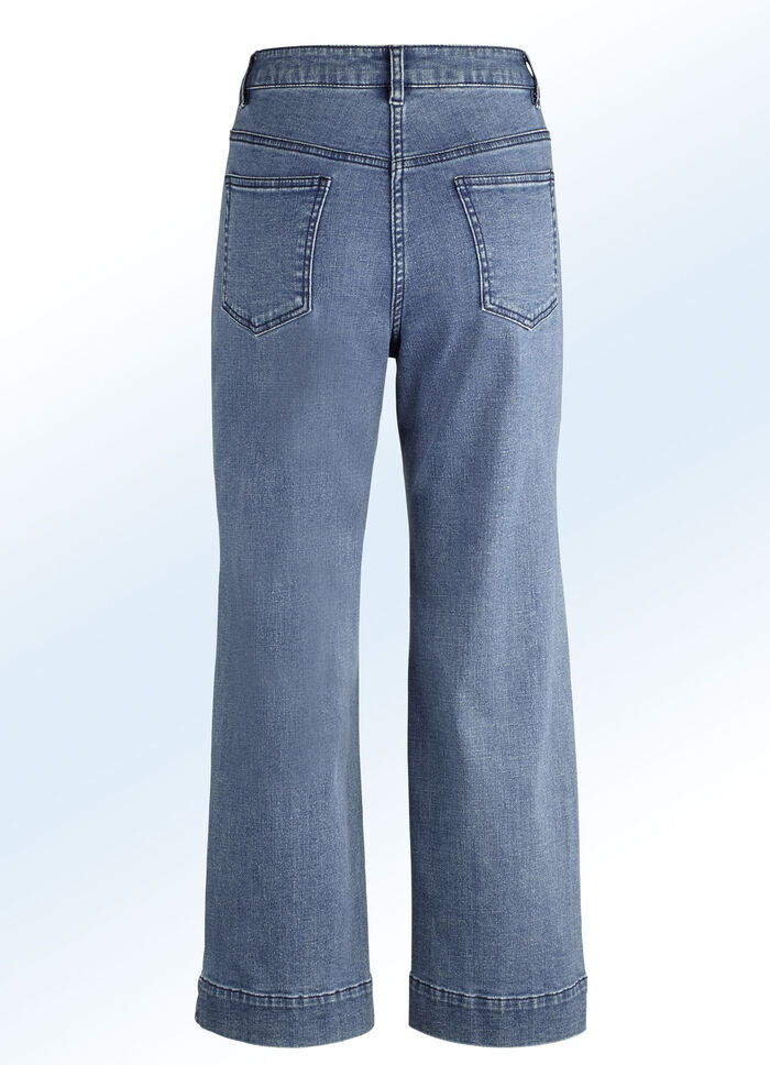Jeans culottes i 5-ficksform JEANS BLÅ