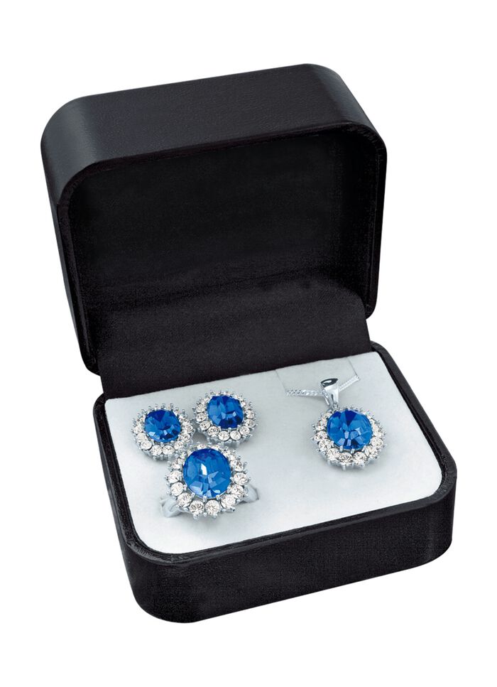 Smyckesset, 4 stycken med vitguldspl&auml;tering 