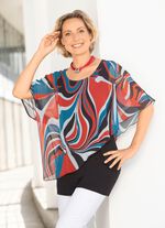 Dubbellagers, ponchoformad l&aring;ngskjorta 