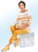 Byxor med dekorativt kontrastf&auml;rgat band 