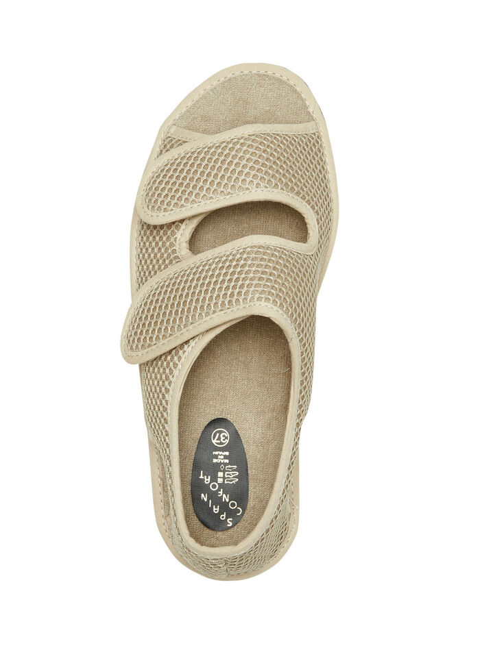 Kardborresandaler gjord av vadderat textilmaterial BEIGE