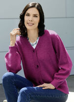 Cardigan med en fluffig, mjuk känsla MAGENTA MELERAD