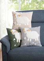 Kuddfodral med plyschapplikation 