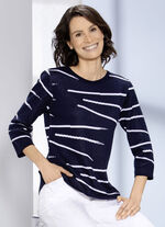 Pullover med effektiv randig design MARINE-WEISS