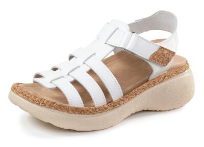 Sandal med st&aring;ngband med korkkanter 