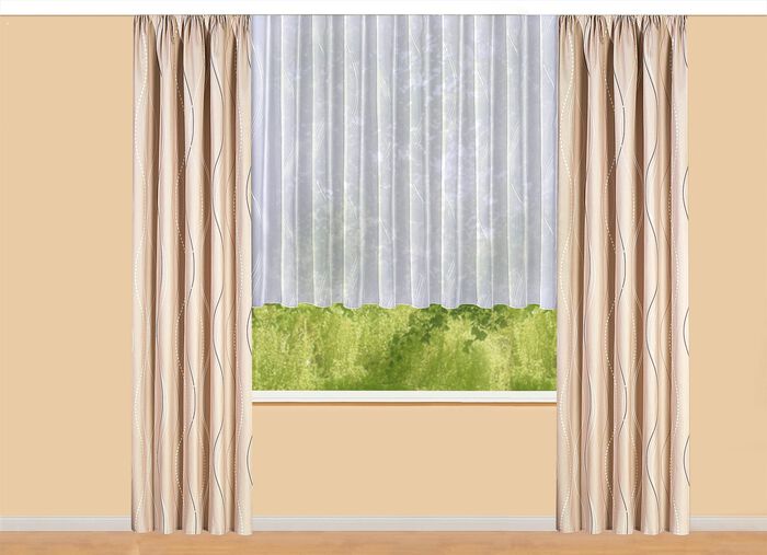 &Ouml;vergardin med v&aring;gdesign och universal r&auml;lstejp BEIGE