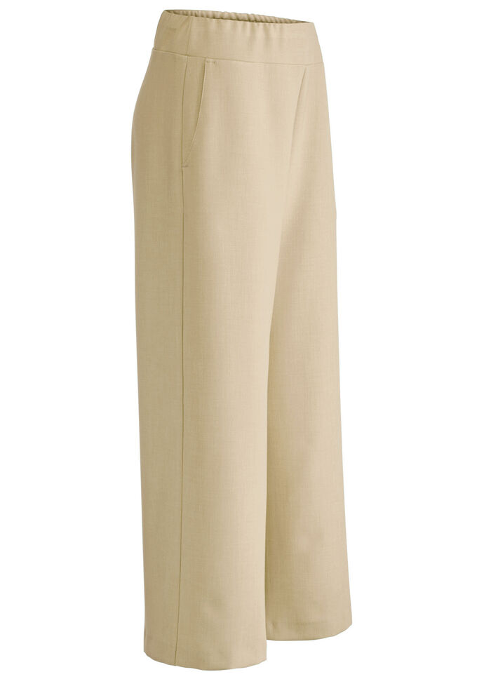 Byxor i moderiktigt förkortad längd BEIGE MELANGE