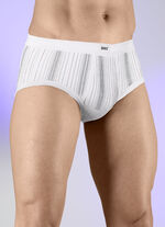 Fempack fina ribbbyxor 3X MARINE-BUNT, 2X WEISS-BUNT