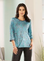 Skjorta med silverf&auml;rgade dekorativa tallrikar 